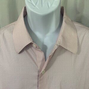 Bonobos Men's pink & white performance blend Tailored Fit l/s shirt XL EUC